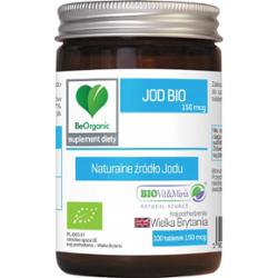 BeOrganic Jod Bio 150mcg Naturalne Źródło Układ Nerwowy Tarczyca 100 Tabl