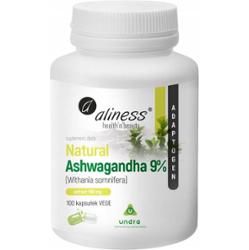 Aliness Natural Ashwagandha 9% 560mg Suplement Diety Stres Nerwy 100 Kaps