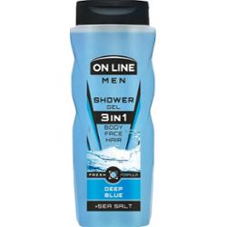 On Line Men Męski Żel Pod Prysznic 3w1 Twarz Ciało Włosy Deep Blue 410ml