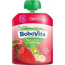 Bobovita Owocowy Mus Dla Dzieci Banan Jabłko Truskawka Po 6 Miesiącu 80g