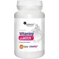 Aliness Witaminy Pro ADEK Kompleks Suplement Odporność Wzrok Kości 60 Kaps
