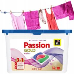 Passion Gold Color 3w1 Kapsułki Do Prania Kolorowego Ochrona Kolorów 16 szt