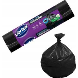 Vortex Duble Power Worki Na Śmieci Mocne Czarne Dwuwarstwowe 160L 10 Sztuk