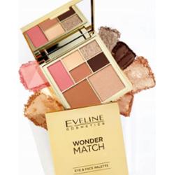 Eveline Wonder Match Paleta Do Makijażu Twarzy i Oczu Bronzer Róż Cienie