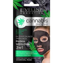 Eveline Maseczka Do Twarzy Węglowa Cannabis Oczyszczająco Matująca 3w1