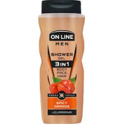 On Line Men Męski Żel Pod Prysznic 3w1 Twarz Ciało Włosy Spicy Orange 410ml