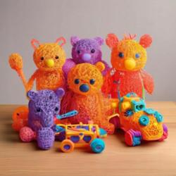 CoolStaff Zestaw Długopis 3D Pen Zabawki Dla Dzieci + Wkłady Filament PLA Mix 9+100m