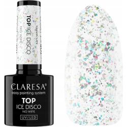 Claresa Top No Wipe Ice Disco Hybrydowy Bez Przemywania Bezbarwny Folia 5ml