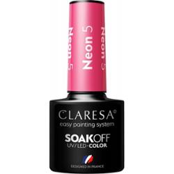 Claresa Lakier Hybrydowy Do Paznokci Kolorowy Wyrazisty Różowy Neon 5 5g
