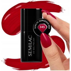 Semilac Lakier Hybrydowy Do Paznokci Gorgeous Red 345 Ciemny Czerwony 7ml