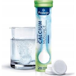 Protego Calcium Musujące Wapń Zdrowe Kości Zęby Bezsmakowe 20 Tabletek