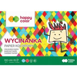Happy Color Wycinanka Blok Papier Kolorowy Błyszczący A4 Szkolny 10 Arkuszy