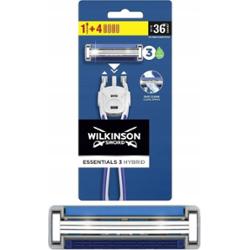 Wilkinson Essentials 3 Ostrza Hybrid Zestaw Maszynka Do Golenia + 4 Wkłady