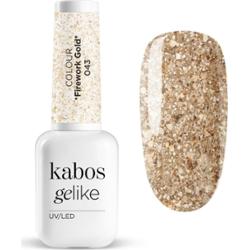 Lakier hybrydowy Kabos Gelike 043 Firework Gold z brokatem 8 ml