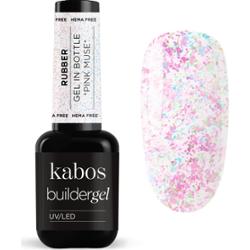 Żel budujący Kabos Builder Rubber Gel in Bottle UV/LED Pink Muse z brokatem 12 g