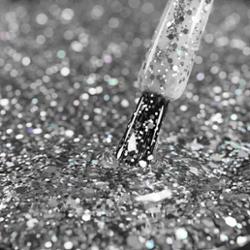 Lakier hybrydowy Kabos Gelike 044 Starlight Silver z brokatem 8 ml