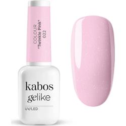 Lakier hybrydowy Kabos Gelike 022 Twinkle Pink z brokatem 8 ml