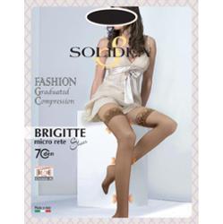 Solidea Brigitte Micro Mesh Sheer Hold Ups 12 15mmHg 1S Brąz