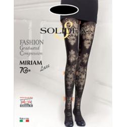 Solidea Rajstopy koronkowe Miriam Lace 70Den klasa A kompresja 10 15mmHg 4L czarne