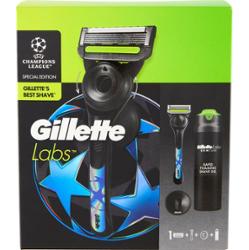 Gillette Gillette Labs Maszynka do golenia męska Uefa Champions League 1 ostrze + rączka + haczyk + żel do golenia 198 Ml 1 sztuka