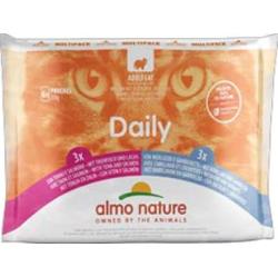 Almo Nature Codzienne menu dla kota - opakowanie zbiorcze: tuńczyk, łosoś, dorsz, krewetki - 6 saszetek po 70 g.