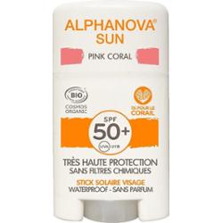 Alphanova Różowy Spf50+ Organiczny sztyft do opalania twarzy 12g