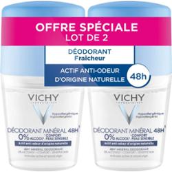 Vichy Dezodorant do skóry wrażliwej 48h Mineralny roll-on 2x50ml