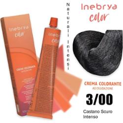 Inebrya Color - farba krem koloryzujący do włosów, 100ml 3/00 | Intensywny Ciemny Kasztanowy