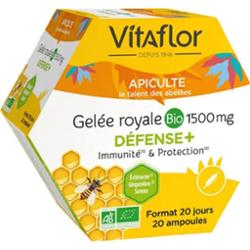 Vitaflor organiczne mleczko pszczele 20 fiolek Defense+ 1500mg
