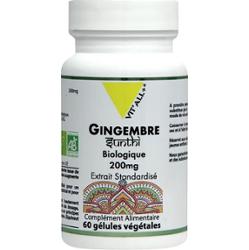Vit'All+ Organiczny ekstrakt z imbiru 200 mg standaryzuje 60 kapsułek