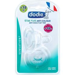 Dodie Sensation+ Płaskie smoczki z szeroką szyjką z szybkiego silikonu + 18 miesięcy