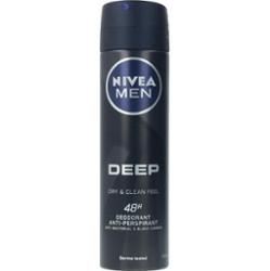 Nivea Dezodorant w sprayu dla mężczyzn Deep Black z węglem drzewnym 150ml