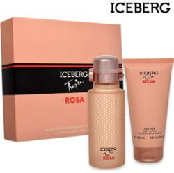 Podwójne różowe pudełko upominkowe Iceberg na EDT 125 ml + balsam do ciała 100 ml