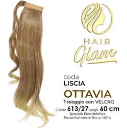 WŁOSY GLAM OGON OTTAVIA Z WŁÓKNEM NA RZEP REVOLUTION Długość 60 613/27 cm