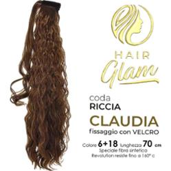 CLAUDIA KRĘCONE WŁOSY GLAM OGON Z WŁÓKNEM NA RZEP REVOLUTION 6+18 70cm