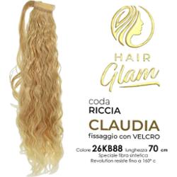 CLAUDIA KRĘCONE WŁOSY GLAM OGON Z WŁÓKNEM NA RZEP REVOLUTION 26KB88 70cm