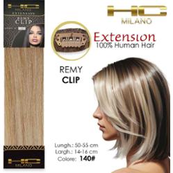 Hc milano włosy naturalne 3 spinki 1 pasek remy szerokość 14-16cm długość 55cm kol.140