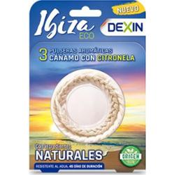 Dexin Ibiza Wodoodporne Bransoletki Odstraszające Komary Citronella 3-Pack