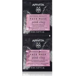 Apivita Wyrazić Beauty Oczyszczająca maseczka do twarzy z różową glinką 2x8 ml