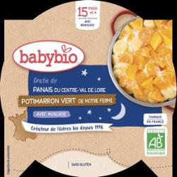 Babybio Talerz Obiadowy - 15 miesięcy i więcej - Makaron, Zielona Dynia - ORGANICZNY 260 g
