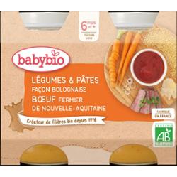 Babybio Midi Słoiki - 6 miesięcy i + - Warzywa i Makaron, Wołowina Farmerska - BIO 2X200G