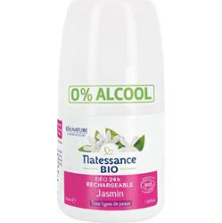 Natessance Dezodorant Jasmin Bio 24h do wielokrotnego napełniania Każdy rodzaj skóry 50ml