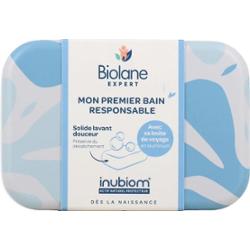 Biolane Expert - Organiczny delikatny żel oczyszczający w postaci stałej 75 ml + aluminiowe pudełko podróżne