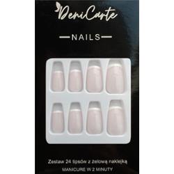 Deni Carte Tipsy French - sztuczne paznokcie w stylu francuskim, różne wzory White French Swirl | Białe Zawijasy