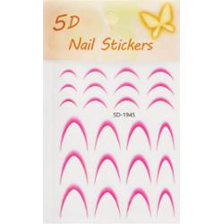 Samoprzylepne naklejki do french manicure DeniCarte, różne odcienie różu