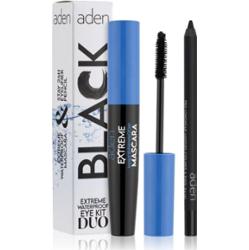 Aden Cosmetics Extreme Waterproof Kit Duo Zestaw do Oczu Kolor Czarny