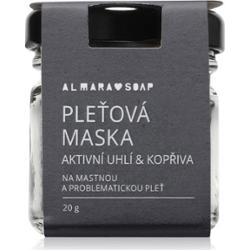Almara Soap Aktywny Węgiel & Pokrzywa Maseczka do Twarzy do Cery Tłustej i Problematycznej 20 g