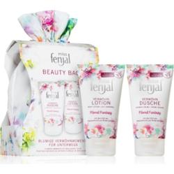 Fenjal Pudełko upominkowe Floral Fantasy na krem pod prysznic do ciała 75 ml + mleczko do ciała 75 ml + kosmetyczka