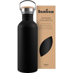 Bambaw Butelka na wodę ze stali nierdzewnej 750 ml, czarna jak smoła