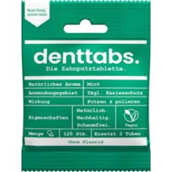 Denttabs. Tabletki do zębów - Stevia i Mięta bez fluoru, 125 sztuk.